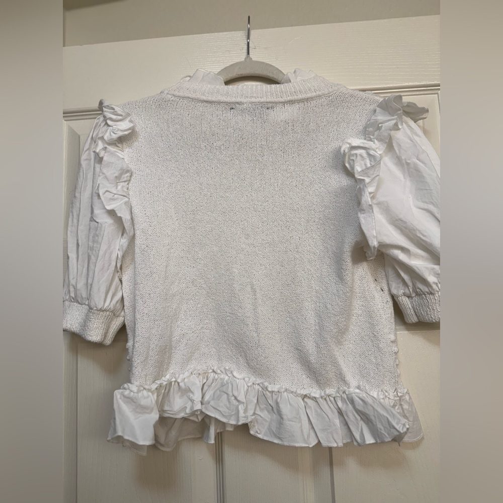 INC Cable Knit Sweater White Short Sleeve Top - Picture 10 of 16